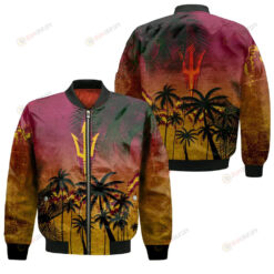 Arizona State Sun Devils Bomber Jacket 3D Printed Coconut Tree Tropical Grunge