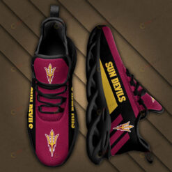 Arizona State Sun Devils Logo Black Stripe Pattern 3D Max Soul Sneaker Shoes In Red