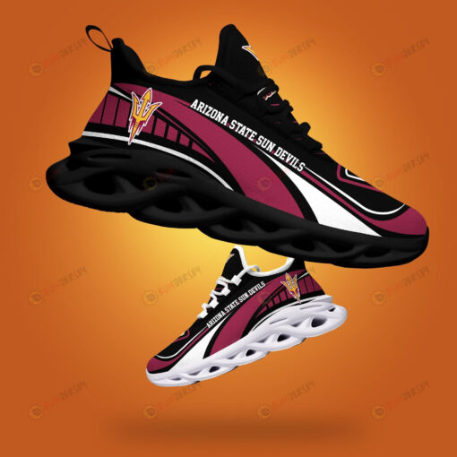 Arizona State Sun Devils Logo Curve Line Pattern 3D Max Soul Sneaker Shoes