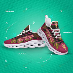 Arizona State Sun Devils Logo Hole Pattern 3D Max Soul Sneaker Shoes In Red