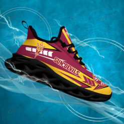 Arizona State Sun Devils Logo Pattern 3D Max Soul Sneaker Shoes In Red Yellow