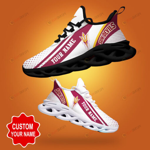 Arizona State Sun Devils Logo Polka Dot Pattern Custom Name 3D Max Soul Sneaker Shoes