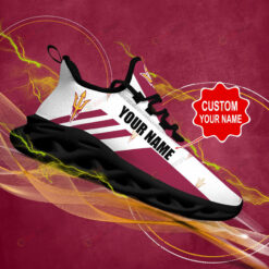 Arizona State Sun Devils Logo Red Stripe Pattern 3D Max Soul Sneaker Shoes