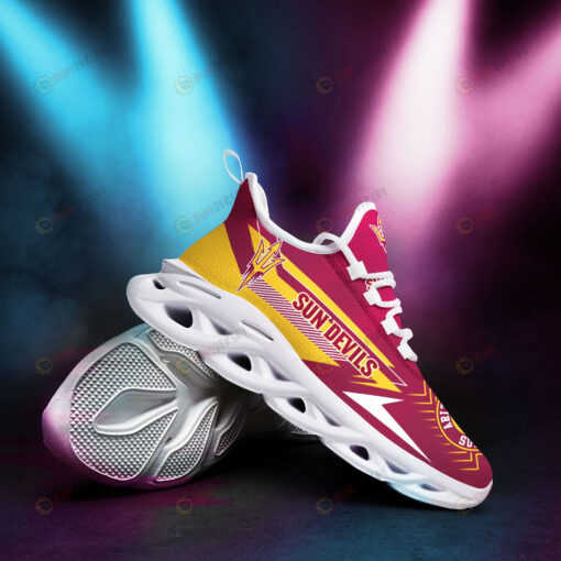 Arizona State Sun Devils Logo Stripe Pattern Red 3D Max Soul Sneaker Shoes