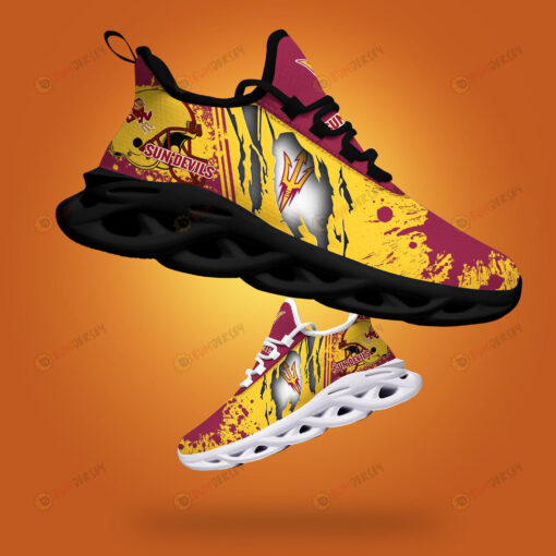 Arizona State Sun Devils Logo Torn And Splatter Pattern 3D Max Soul Sneaker Shoes