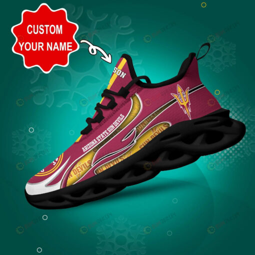 Arizona State Sun Devils Logo Unique Pattern Custom Name 3D Max Soul Sneaker Shoes