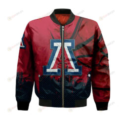 Arizona Wildcats Bomber Jacket 3D Printed Basketball Net Grunge Pattern