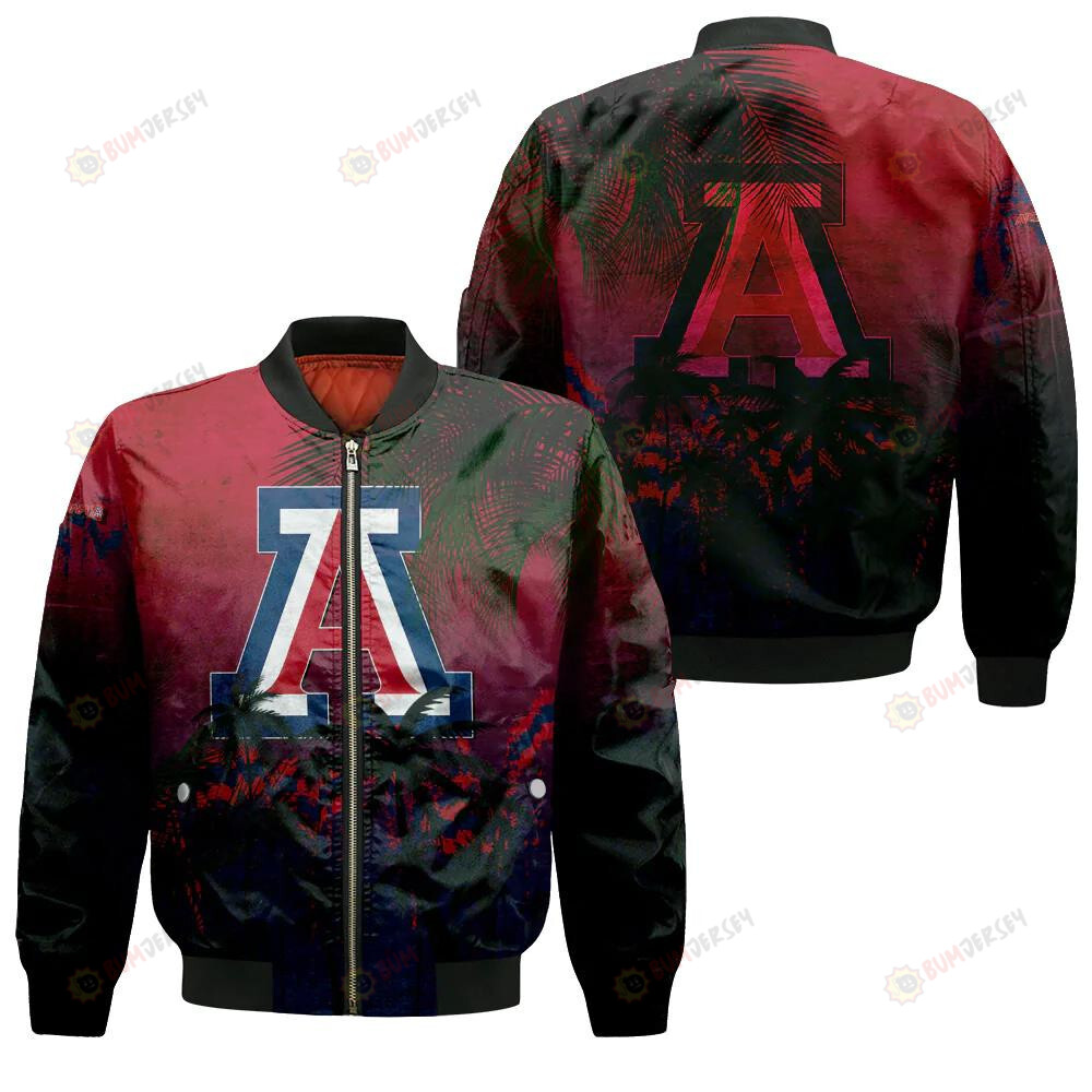 Arizona Wildcats Bomber Jacket 3D Printed Coconut Tree Tropical Grunge