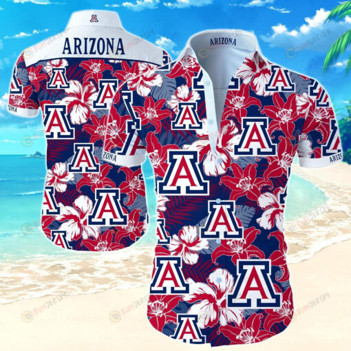 Arizona Wildcats Curved Hawaiian Shirt Beach Short Sleeve