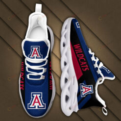 Arizona Wildcats Logo Black Stripe Pattern 3D Max Soul Sneaker Shoes In Blue