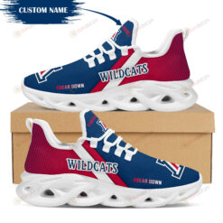 Arizona Wildcats Logo Custom Name Pattern In Blue And Red 3D Max Soul Sneaker Shoes