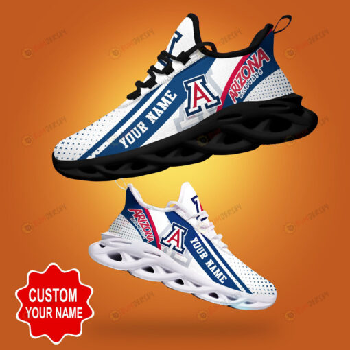 Arizona Wildcats Shadow Logo Polka Dot Pattern Custom Name 3D Max Soul Sneaker Shoes