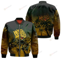 Arkansas-Pine Bluff Golden Lions Bomber Jacket 3D Printed Coconut Tree Tropical Grunge