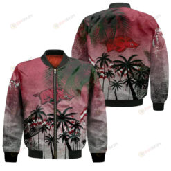 Arkansas Razorbacks Bomber Jacket 3D Printed Coconut Tree Tropical Grunge