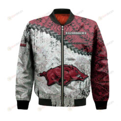 Arkansas Razorbacks Bomber Jacket 3D Printed Grunge Polynesian Tattoo