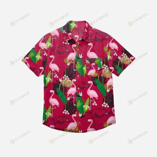 Arkansas Razorbacks Floral Button Up Hawaiian Shirt