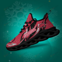 Arkansas Razorbacks Logo And Triangle Pattern 3D Max Soul Sneaker Shoes