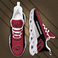 Arkansas Razorbacks Logo Black White Stripe Pattern 3D Max Soul Sneaker Shoes In Red