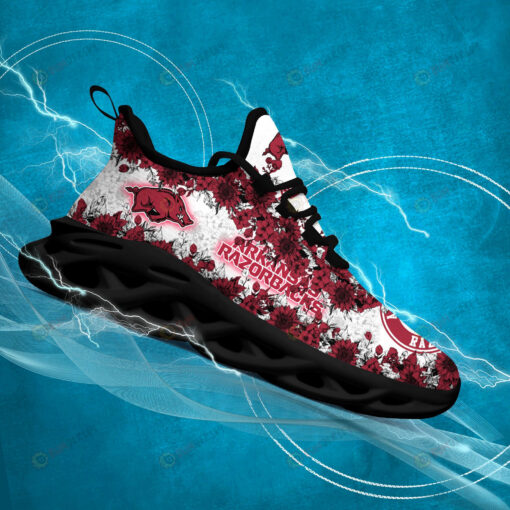 Arkansas Razorbacks Logo Flower Pattern 3D Max Soul Sneaker Shoes