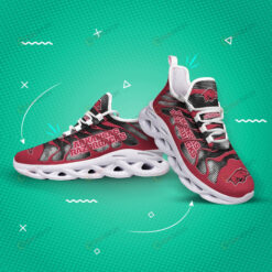 Arkansas Razorbacks Logo Hole Pattern 3D Max Soul Sneaker Shoes In Red