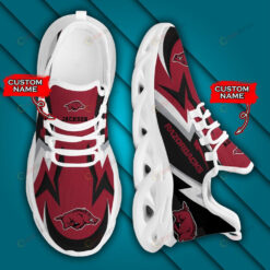 Arkansas Razorbacks Logo Lightening Pattern Custom Name 3D Max Soul Sneaker Shoes