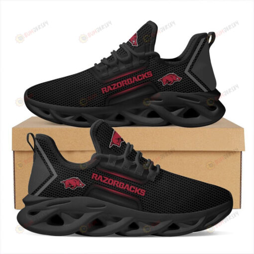 Arkansas Razorbacks Logo Pattern Black 3D Max Soul Sneaker Shoes