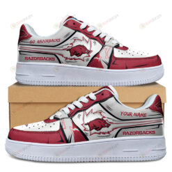 Arkansas Razorbacks Logo Pattern Custom Name Air Force 1 Printed