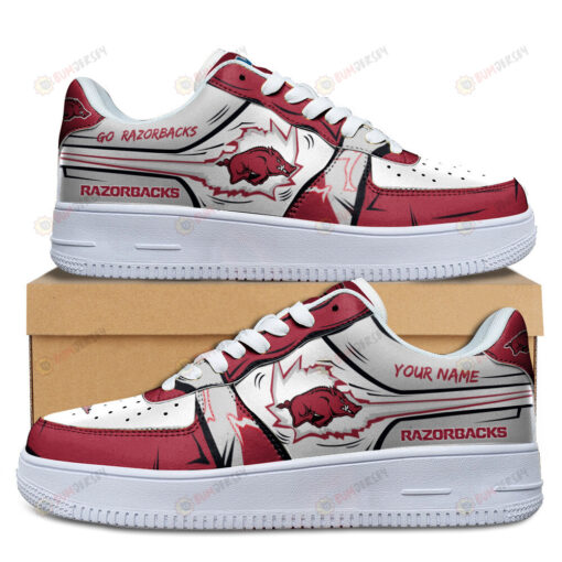 Arkansas Razorbacks Logo Pattern Custom Name Air Force 1 Printed