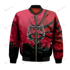 Arkansas State Red Wolves Bomber Jacket 3D Printed Basketball Net Grunge Pattern