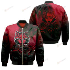 Arkansas State Red Wolves Bomber Jacket 3D Printed Coconut Tree Tropical Grunge