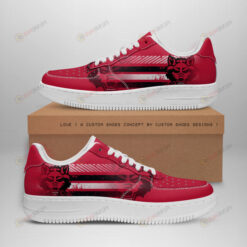 Arkansas State Red Wolves Logo Stripe Pattern Air Force 1 Printed In Red