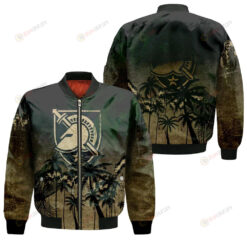 Army Black Knights Bomber Jacket 3D Printed Coconut Tree Tropical Grunge