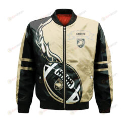 Army Black Knights Bomber Jacket 3D Printed Flame Ball Pattern