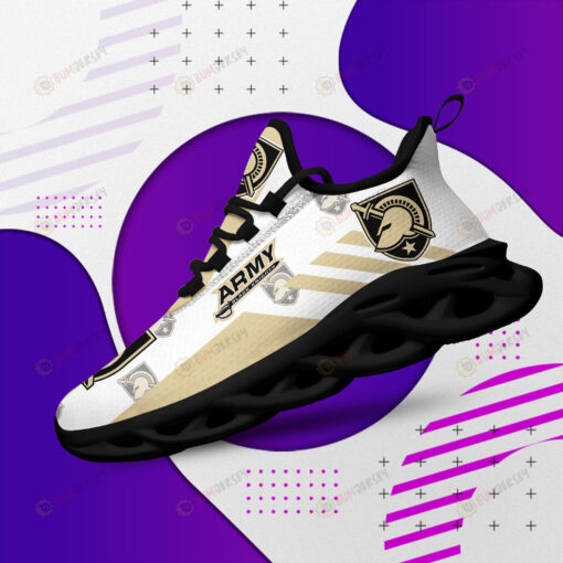 Army Black Knights Logo Gold Stripe Pattern 3D Max Soul Sneaker Shoes