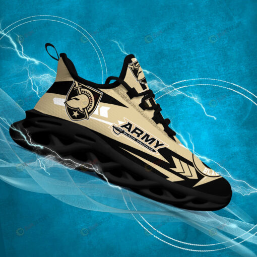 Army Black Knights Logo Pattern 3D Max Soul Sneaker Shoes In Old Gold