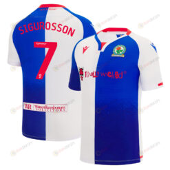 Arn?r Sigur?sson 7 Blackburn Rovers 2023/24 Home Men Jersey - White Blue