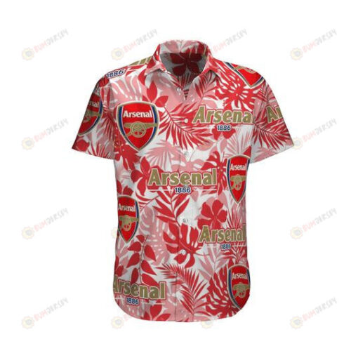Arsenal Tropical Style Curved Hawaiian Shirt Beach Short Sleeve