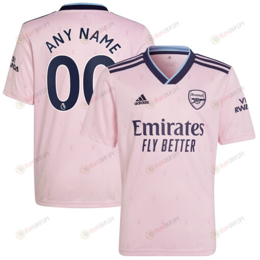 Arsenal Youth 2022/23 Third Player Custom Jersey - Pink
