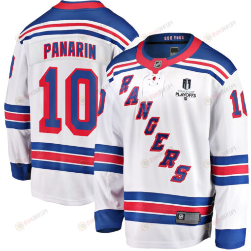 Artemi Panarin 10 New York Rangers Stanley Cup 2023 Playoffs Patch Away Breakaway Men Jersey - White