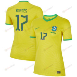 Ary Borges 17 Brazil Women's National Team 2023-24 World Cup Home Women Jersey