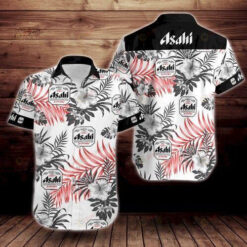 Asahi Beer Logo Short Sleeve Curved Hawaiian Shirt