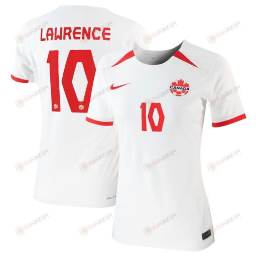 Ashley Lawrence 10 Canada Women's National Team Women 2023/24 Away Stadium Jersey - White