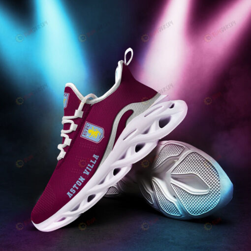 Aston Villa Logo Pattern 3D Max Soul Sneaker Shoes In Claret