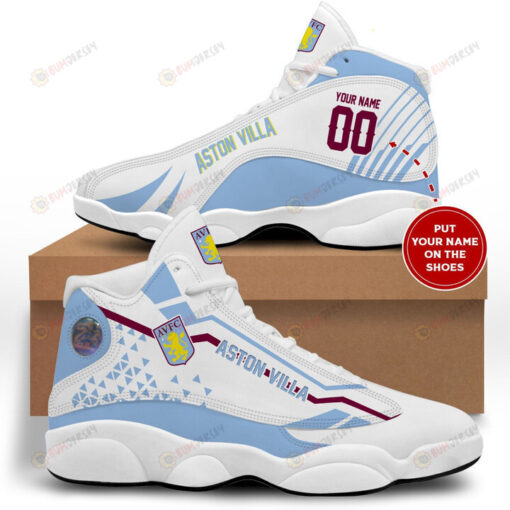 Aston Villa Pattern Custom Name Air Jordan 13 Shoes Sneakers