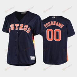 Astros 00 Custom Navy Women's Plus Size Jersey Jersey