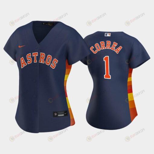 Astros 1 Carlos Correa Navy Women's Alternate Jersey Jersey