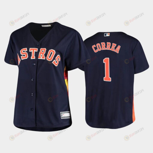 Astros 1 Carlos Correa Navy Women's Plus Size Jersey Jersey