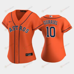 Astros 10 Yuli Gurriel Orange Women's Alternate Jersey Jersey