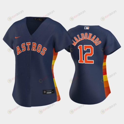 Astros 12 Martin Maldonado Navy Women's Alternate Jersey Jersey