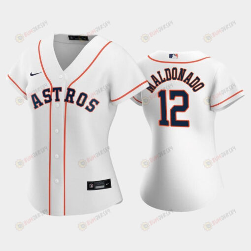 Astros 12 Martin Maldonado White Women's Home Jersey Jersey